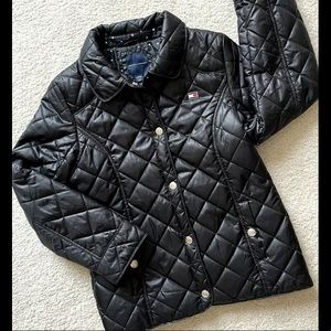 Tommy Hilfiger Black Diamond Quilted Jacket/Coat Girls Size L 12/14